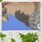 Uganda Wildlife Kaart Kunst Afdrukken Theedoek (Gevouwen)