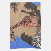 Uganda Wildlife Kaart Kunst Afdrukken Theedoek (Verticaal)