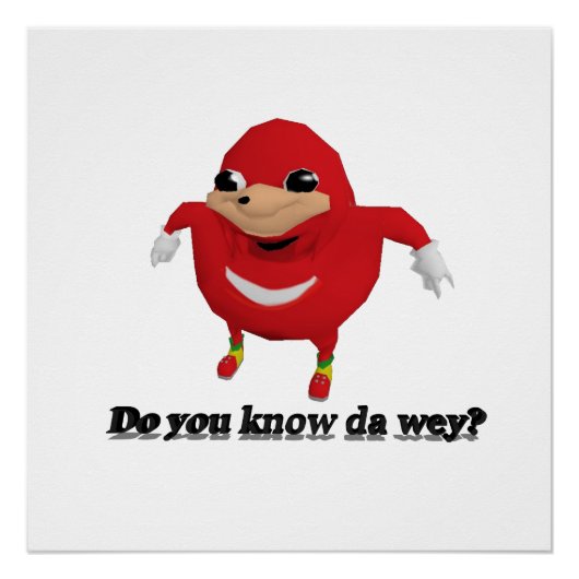 Ugandan Knuckles Warrior Poster (Voorkant)