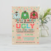 Ugandedag kerstfeest met Sweater Kraft Holiday Kaart (Staand voorkant)