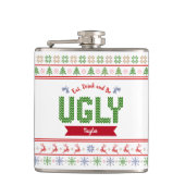 Ugandee kerstSweater Nordic Red Green Knit Name Heupfles (Voorkant)