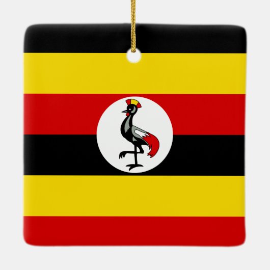 Ugandese vlag keramisch ornament (Achterkant)