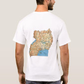 Ugandese vlag + Map + Tekst T-Shirt (Achterkant)