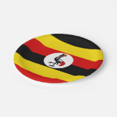 Ugandese vlag papieren bordje (Gekanteld)