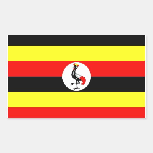 Ugandese vlag rechthoekige sticker (Voorkant)