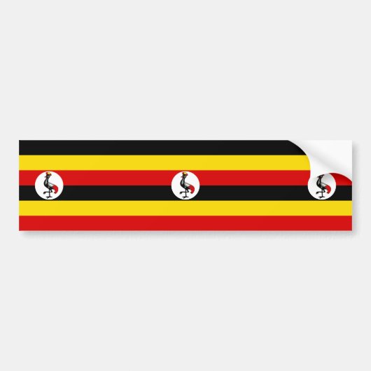 Ugandese vlag (Uganda) Bumpersticker (Voorkant)