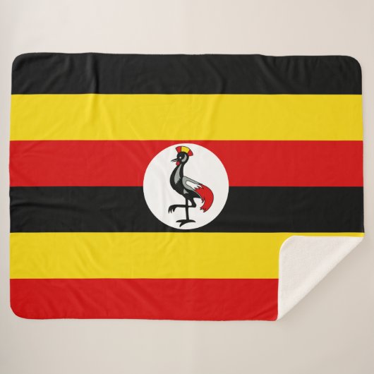 Ugandese vlag (Uganda) Sherpa Deken (Voorkant (horizontaal))