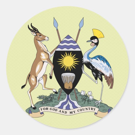 Ugandese wapenstilstand ronde sticker (Voorkant)