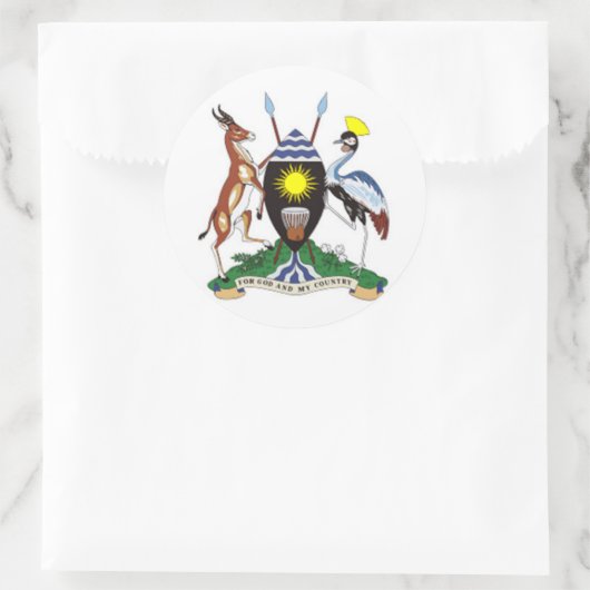 Ugandese wapenstilstand ronde sticker (Tas)