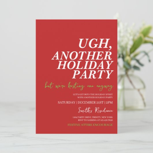 Ugh alweer een feestdag kaart (Staand voorkant)