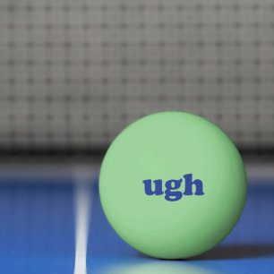 "Ugh" blauwe letters Pingpongbal