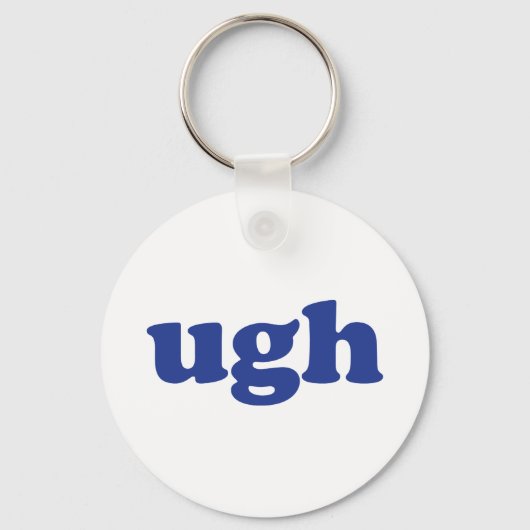 "Ugh" blauwe letters wit Sleutelhanger (Voorkant)