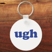 "Ugh" blauwe letters wit Sleutelhanger (Voorkant)