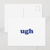 "ugh" blauwe witte ansichtkaart briefkaart (Voorkant / Achterkant)