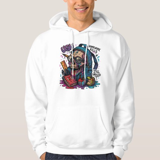 UGH! Homework Skull hoodies (Voorkant)