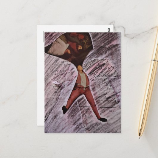 Ugh MAth Mixed Media Collage Briefkaart (Voorkant / Achterkant in situ)