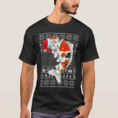 Ugige Sweater Style Xmas verlicht Santa Koi Fish C T-shirt (Voorkant)