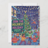 Ugliest Holiday Fest Ugly Sweater Party Vibrant  Kaart (Voorkant)