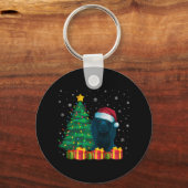 Ugly Afador Santa Hat Christmas Lights Hondenliefh Sleutelhanger (Voorkant)