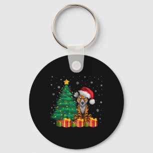 Ugly African Wild Santa Hat Christmas Lights Dog L Sleutelhanger