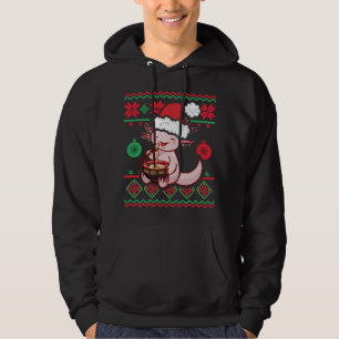 Ugly Anime KerstSweater Kawaii Axolotl Eating Hoodie