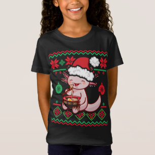 Ugly Anime KerstSweater Kawaii Axolotl Eating T-shirt