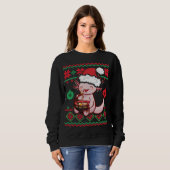 Ugly Anime KerstSweater Kawaii Axolotl Eating Trui (Voorkant volledig)