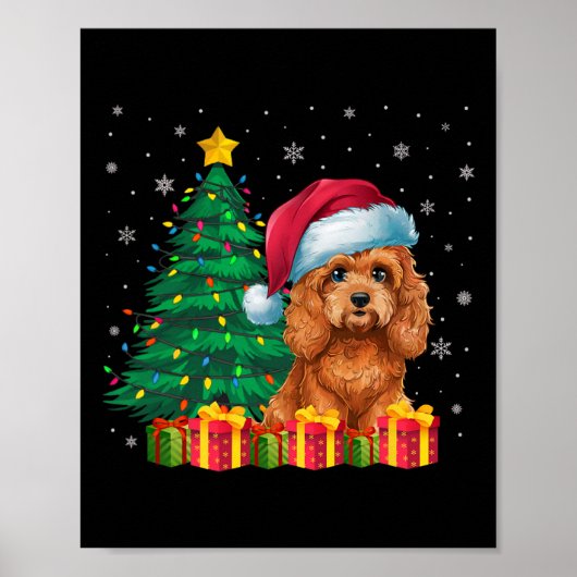 Ugly Apoo Santa Hat Christmas Lights Hondenliefheb Poster (Voorkant)