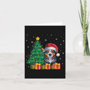 Ugly Australian Cattle Santa Hat Kerstverlichting Kaart