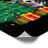 Ugly Australian Cattle Santa Hat Kerstverlichting Poster (Hoek)