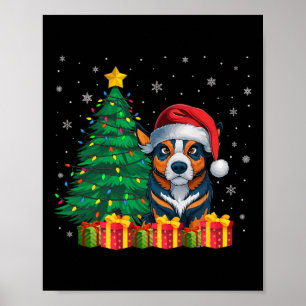 Ugly Australian Cattle Santa Hat Kerstverlichting Poster