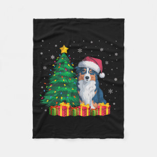Ugly Australian Shepherd Kerstman Hoed Kerstlicht Fleece Deken