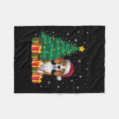 Ugly Beagle Santa Hat Christmas Lights Hondenliefh Fleece Deken (Voorkant (Horizontaal))