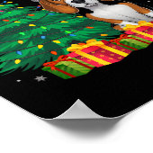 Ugly Beagle Santa Hat Christmas Lights Hondenliefh Poster (Hoek)