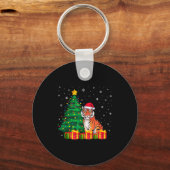 Ugly Bengal Tiger Santa Hat Christmas Tree Lights  Sleutelhanger (Voorkant)
