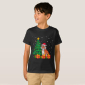 Ugly Bengal Tiger Santa Hat Christmas Tree Lights T-shirt (Voorkant volledig)