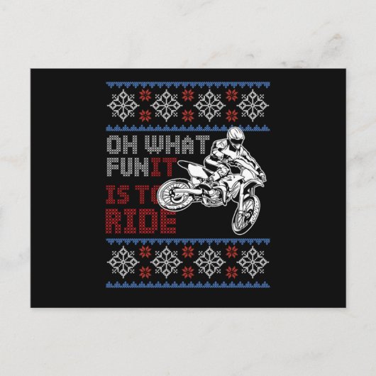 Ugly Bike Kerstmis Motocross-motorfiets Briefkaart (Voorkant)