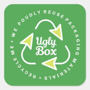 Ugly Box Recycled Packaging Sticker Green & Limoen