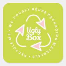Ugly Box Recycled Packaging Sticker Limoen & Roze