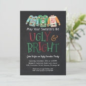 Ugly Bright Sweater Chalkboard Kerstvakantie Kaart (Staand voorkant)