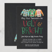 Ugly Bright Sweater Chalkboard Kerstvakantie Kaart (Voorkant / Achterkant)