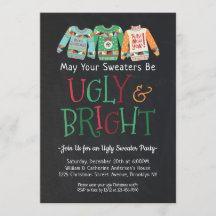 Ugly Bright Sweater Chalkboard Kerstvakantie