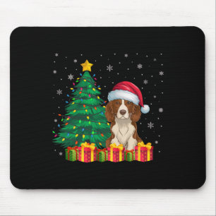 Ugly Brittany Spaniel Santa Hat Christmas Lights D Muismat