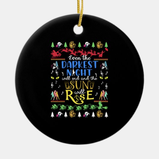 Ugly Broadway kerstshirt Keramisch Ornament (Voorkant)