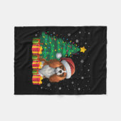 Ugly Cavalier King Charles Spaniel Santa Hat Xmas Fleece Deken (Voorkant (Horizontaal))