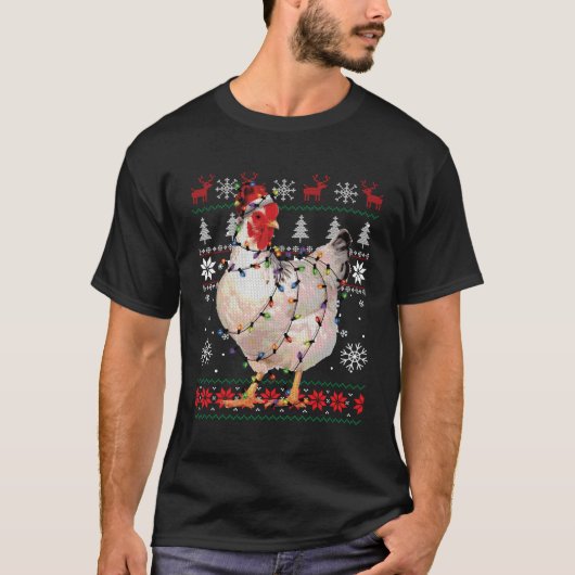 Ugly Chicken Santa Funny Chicken Lover Farmer Gift T-shirt (Voorkant)