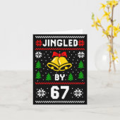 Ugly Christmas 67 Meme Design Funny Six Seven Hand Kaart (Gele Bloem)