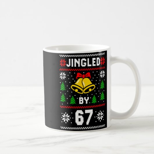 Ugly Christmas 67 Meme Design Funny Six Seven Hand Koffiemok (Rechts)