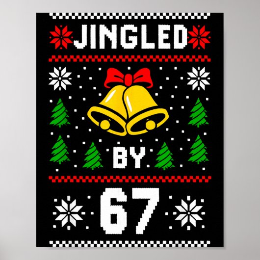 Ugly Christmas 67 Meme Design Funny Six Seven Hand Poster (Voorkant)