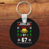 Ugly Christmas 67 Meme Design Funny Six Seven Hand Sleutelhanger (Voorkant)